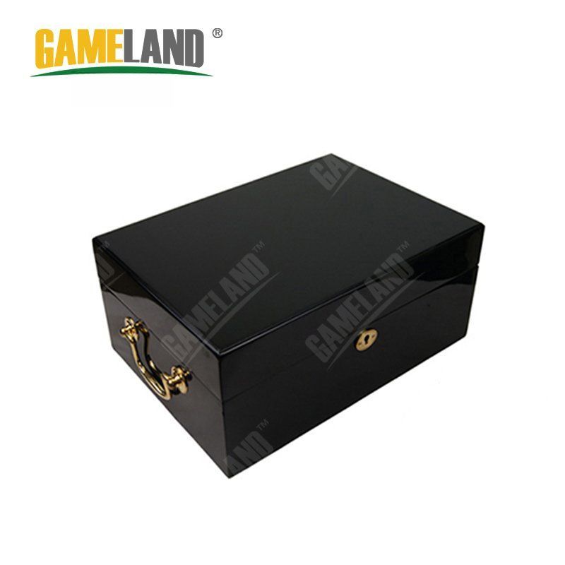 500개 카지노 포커칩 케이스 보드게임 홀덤칩 보관함 칩 박스 텍사스 올블랙 나무칩 상자 (39/40/43mm)