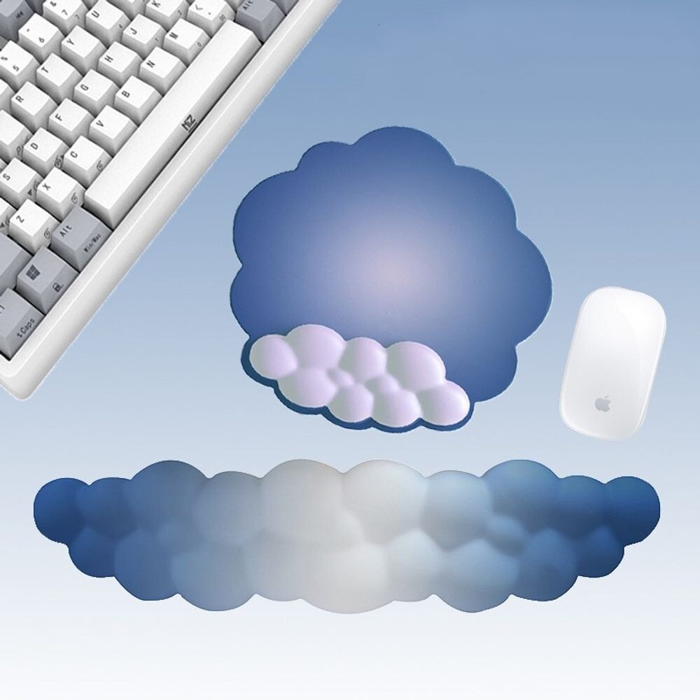 포에니스 (키보드손목받침대 | 딥그린) 클라우드 그라데이션 마우스 패드 키보드 손목보호대/손복/곡선형/구름/컴퓨