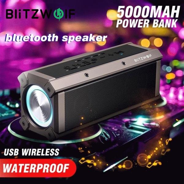 [오늘출발] BlitzWolf BW-WA3 무선 스피커 RGB 라이트 휴대용 5000mAh 블루투스 스피커 듀얼 다이어프램 딥 베이스 스