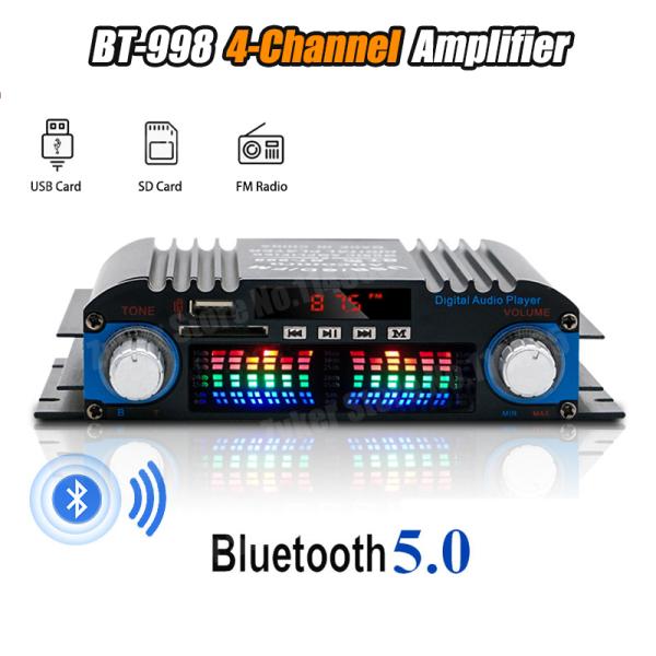 [오늘출발] 피크 4 채널 HiFi 원격 블루투스 지원 전력 디지털 FM 앰프 플레이어 1600W 오디오 가라오케 앰프 라디오