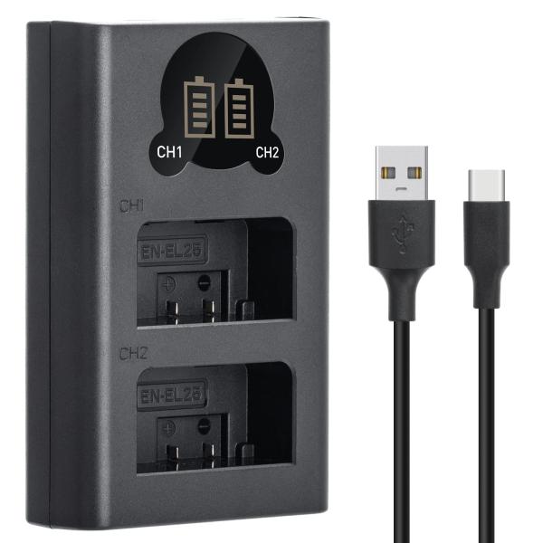 [오늘출발] ENEL25 ENEL25 ENEL25a 배터리용 ENEL25 배터리 충전기 더블 슬롯 ENEL25 충전기 MH32 충전기 Z30 Z50 Zfc