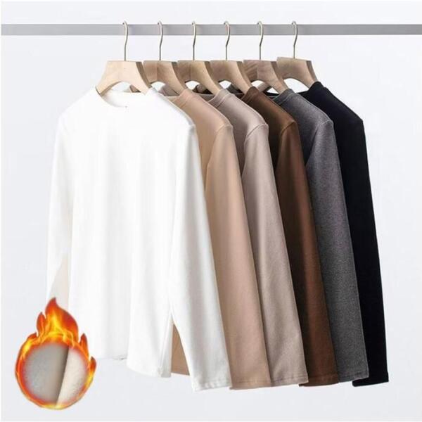 셀러허브잡화 라일리 Rly 보온효과가 좋은 남성 무지 약 기모 롱 슬리브 티셔츠