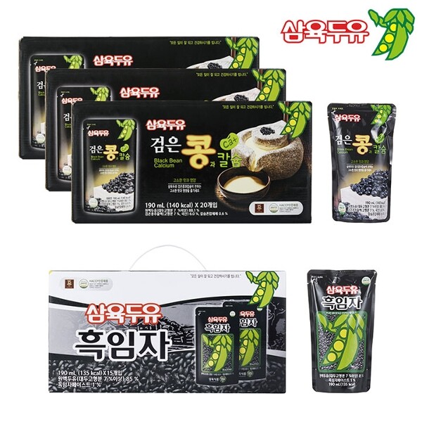 삼육두유 검은콩과칼슘(190ml x 60팩)+흑임자 (`90ml x 20팩)(총 80팩)