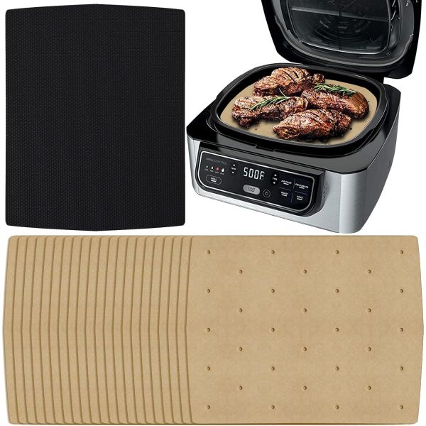 WMKGG 무표백 에어프라이어 양피지 닌자 푸디 그릴 5in1 AG301 4qt 에어프라이어용 일회용 라이너 100개