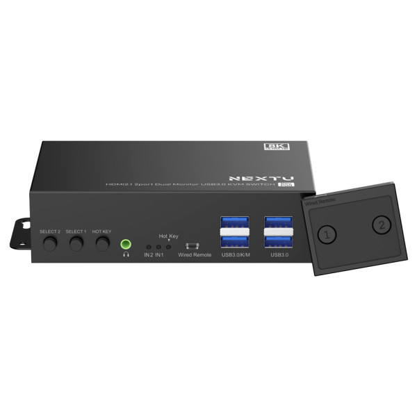 [이지넷유비쿼터스][오늘출발] 넥스트유 NEXTU 8923KVM-DUAL8K 크이센 2x2 USB HDMI KVM 스위치 듀얼 모니터