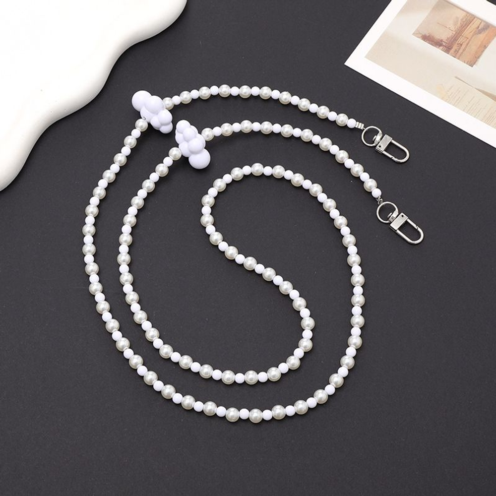 이연 신상 아크릴 비즈 핸드폰 체인 진주 크로 K108 비즈클라우드 크로스화이트 카드 안 가져가요.