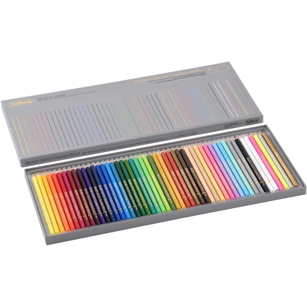 홀베인 아티스트 유성 색연필 50색 세트 종이 케이스 OP935