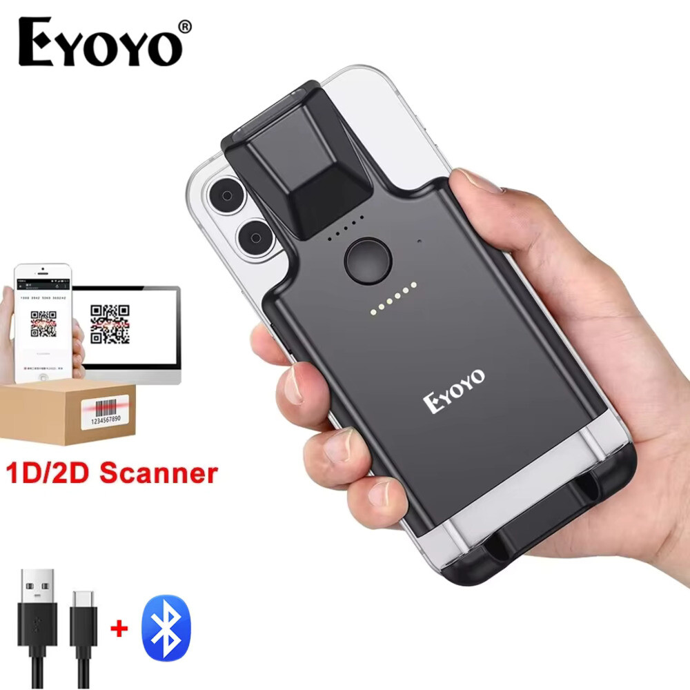 Eyoyo Ey-017P 휴대용 1D  2D QR 코드 이미지 화면 리더 PDF417 데이터 매트릭스 백 클립 Android iOS 용 B