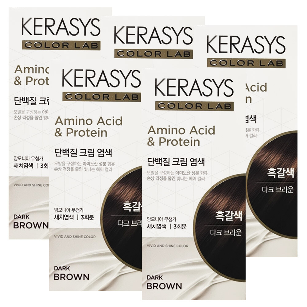 [오늘출발] 애경 케라시스 단백질 크림염색약 다크 브라운(흑갈색) 3회분 X5개 무료배송