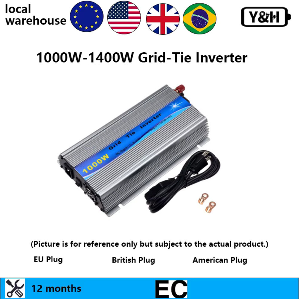 Y  H 태양광 그리드 타이 인버터 MPPT 순수 사인파 마이크로 패널 홈 시스템 DC 24V 36 AC 120V 220V 1000W