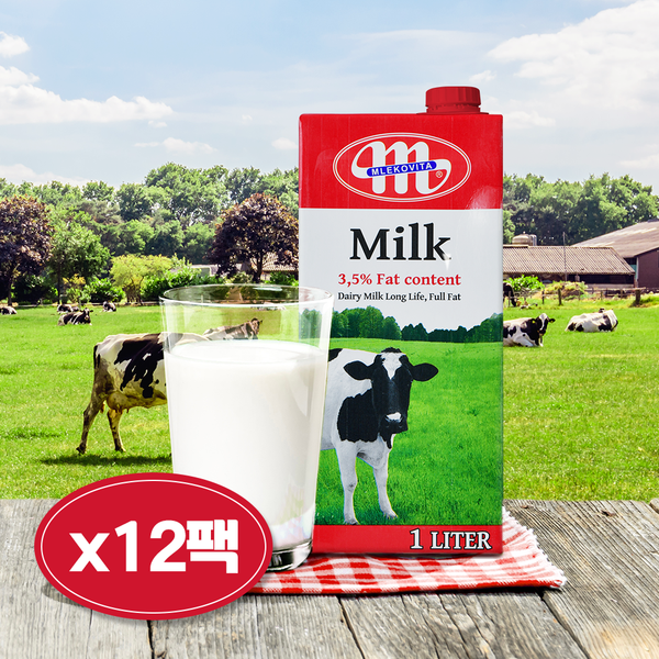 [오늘출발] 믈레코비타 믈레코비타 3.5% 수입멸균우유 1L 12개입