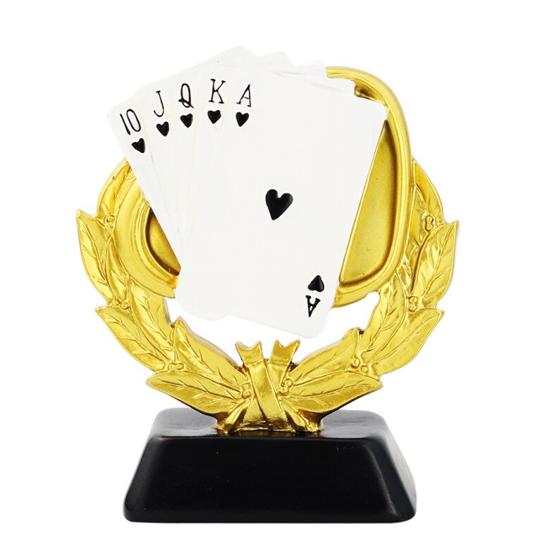 포커 트로피 홀덤 골드 카드 대회 행사 홀덤펍 상패 장식 소품