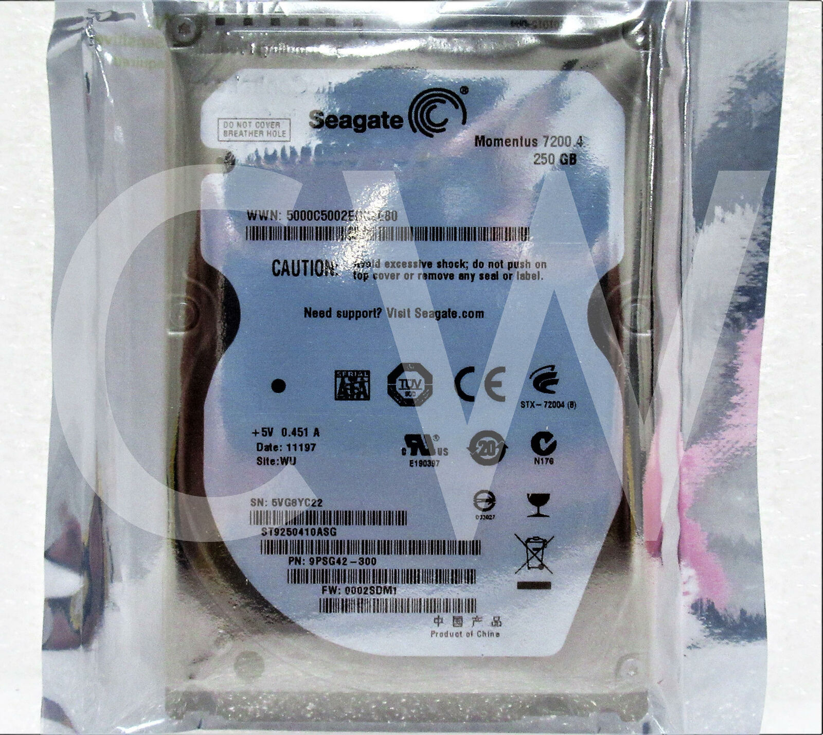 ST9250410ASG 시게이트 9PSG42 250GB 7.2K RPM 3Gb/s 2.5 SATA 하드 드라이브