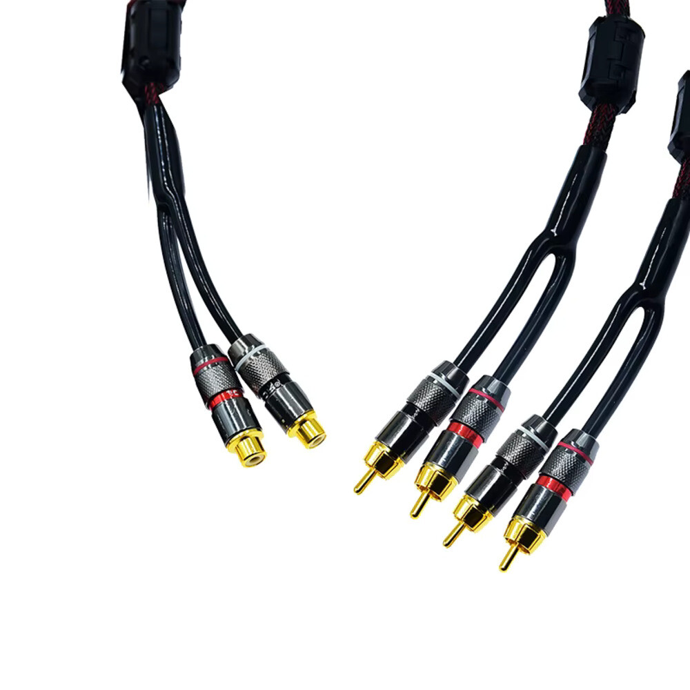 사운드 Y 스플리터 듀얼 2 RCA 암컷-4 수컷 앰프 스피커 케이블 오디오 포함 4RCA https// www.aliexpress