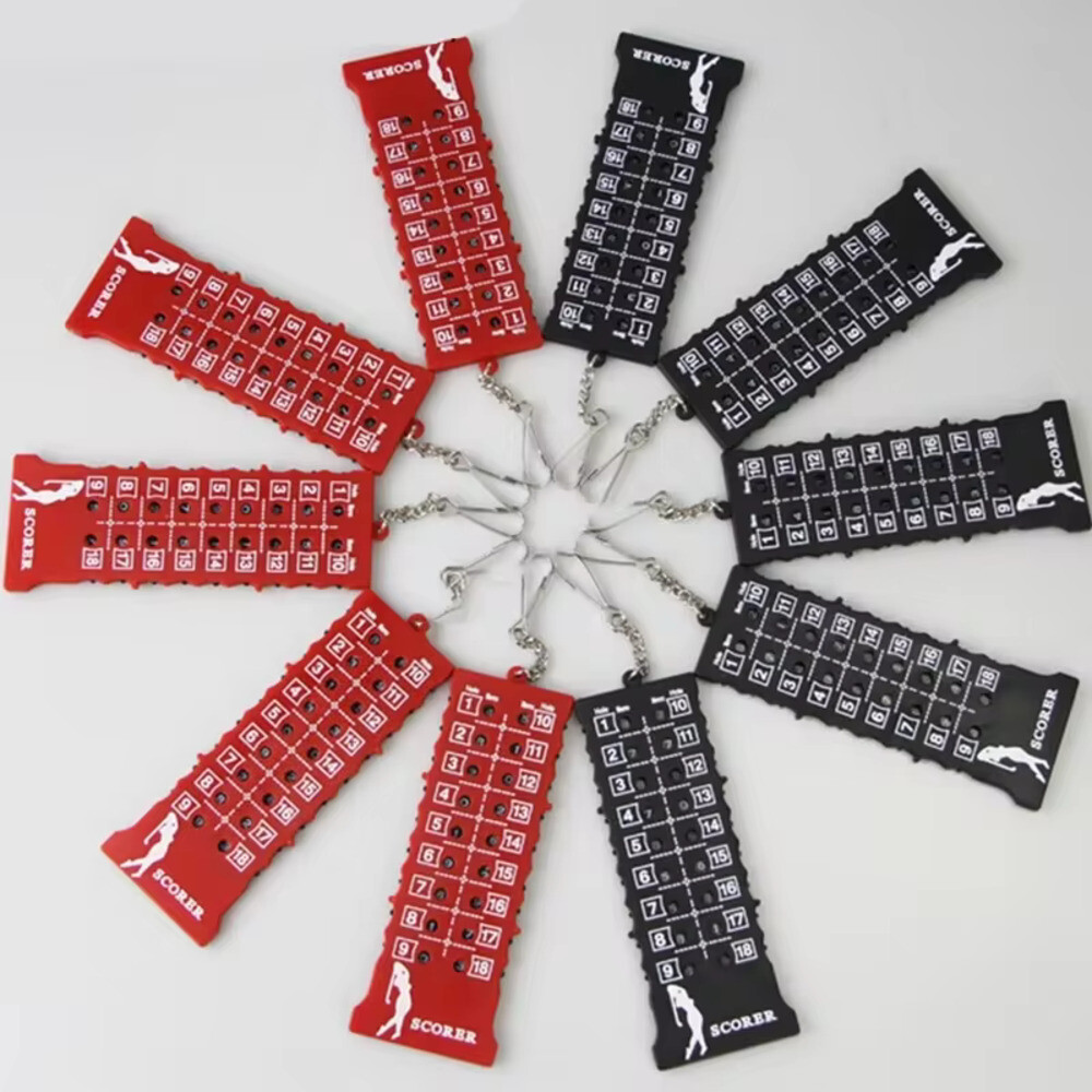 실내골프매트 골프연습기 인조잔디 골프 스트로크 퍼트 스코어 카운터 키 체인 포함 블랙 레드 18 홀