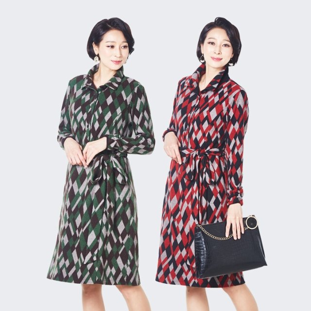 마담엘레강스폴리아나 기모 원피스+제천 벨트 K194OP01