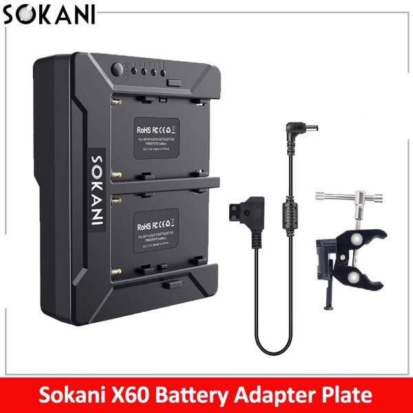 [오늘출발]Sokani X60 배터리 어댑터 플레이트 D-탭 출력  NP- F750 Mini RGB LED 비디오 조명용 특수 디자인
