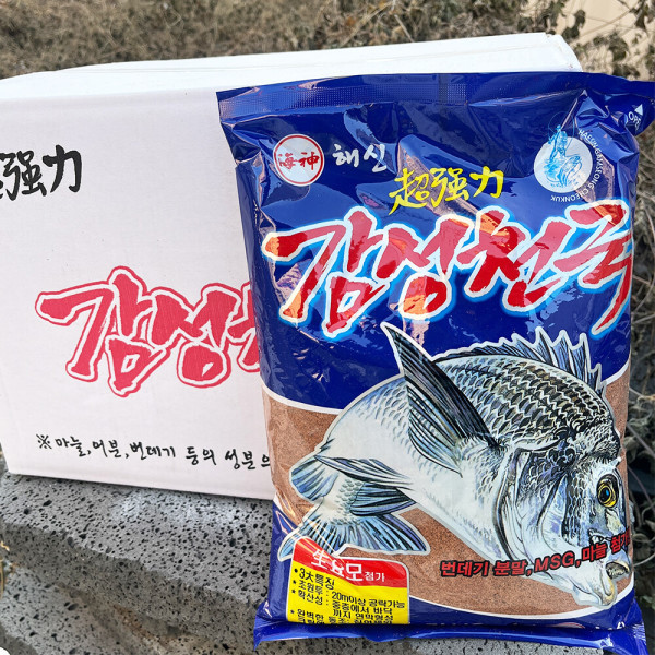 [오늘출발] 해신 해신 감성천국 1박스 감성돔 파우더 집어제 바다 낚시밑밥 8개입 +감성돔 바늘 1개