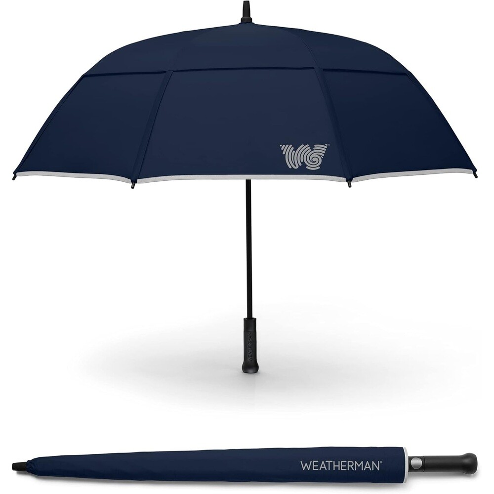 Weatherman 최대 55mph의 바람을 견디는 방풍 우산 장우산 태풍우산 튼튼한우산-네이비 블루