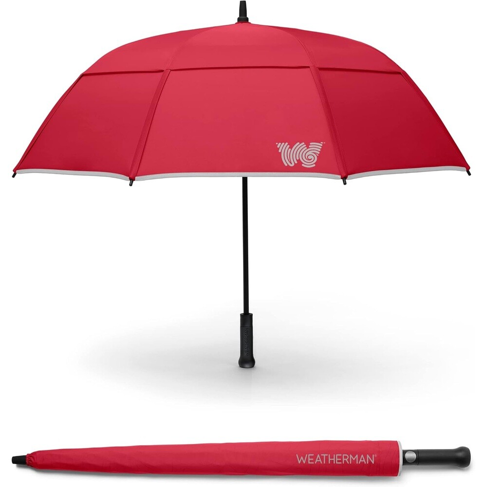 Weatherman 최대 55mph의 바람을 견디는 방풍 우산 장우산 태풍우산 튼튼한우산-빨간색