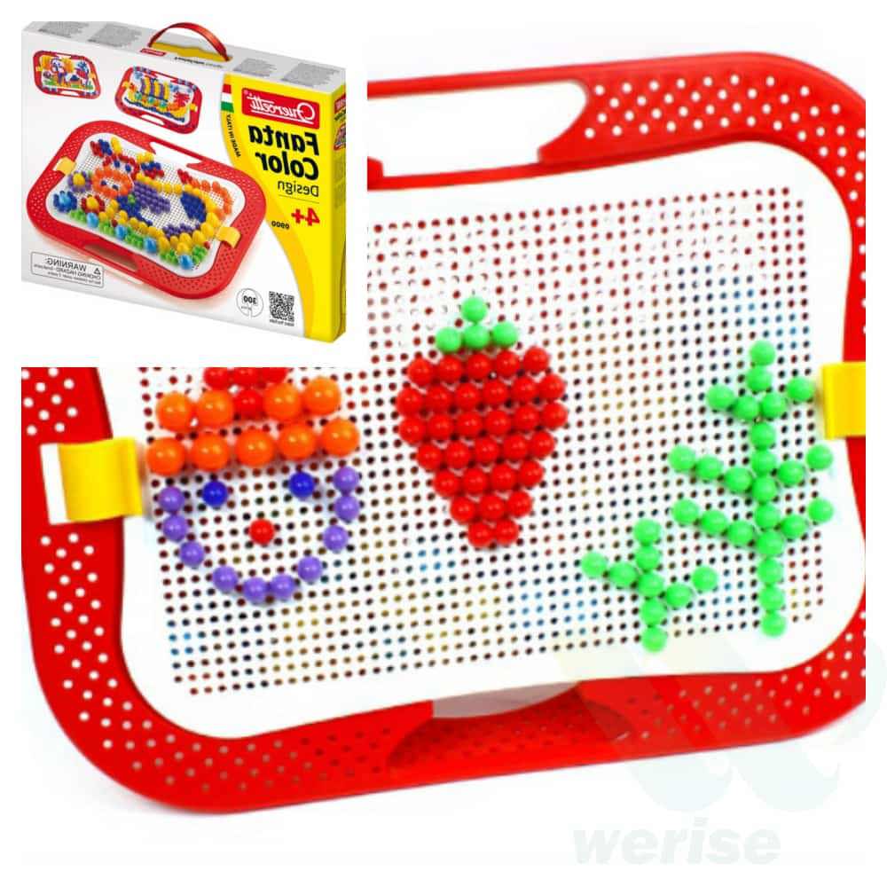 [오늘출발] 위라이즈 칼라보드판 디자인믹스 300Pcs 꽂는장난감 유아놀잇감 두뇌발달교구 블럭완구 두뇌개발장난감 지