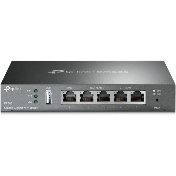 [해외] TP Link ER605 V2 유선 기가 VPN 기 3대 WAN 이더넷 포트 USB SPI 벽 SMB Omada SDN 통합 로드 밸런스 번개