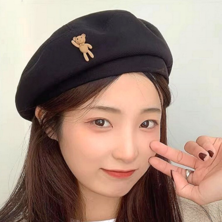 큰손할인  곰돌이 베레모 화가모 여성 겨울모자 모던 예쁜 데일리룩 y2k