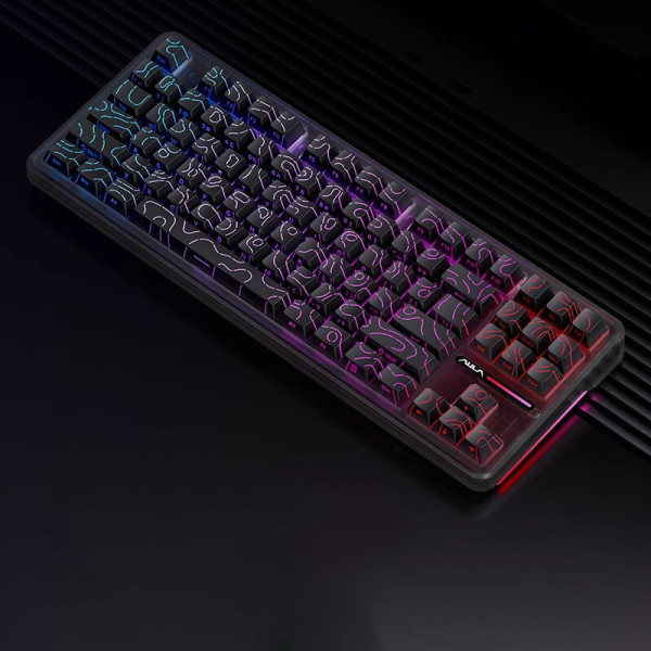 독거미 AULA F87 PRO 무선 기계식 게이밍 키보드 측면각인 10000mAh 카이화극지축 등고선 최신 5층내구성