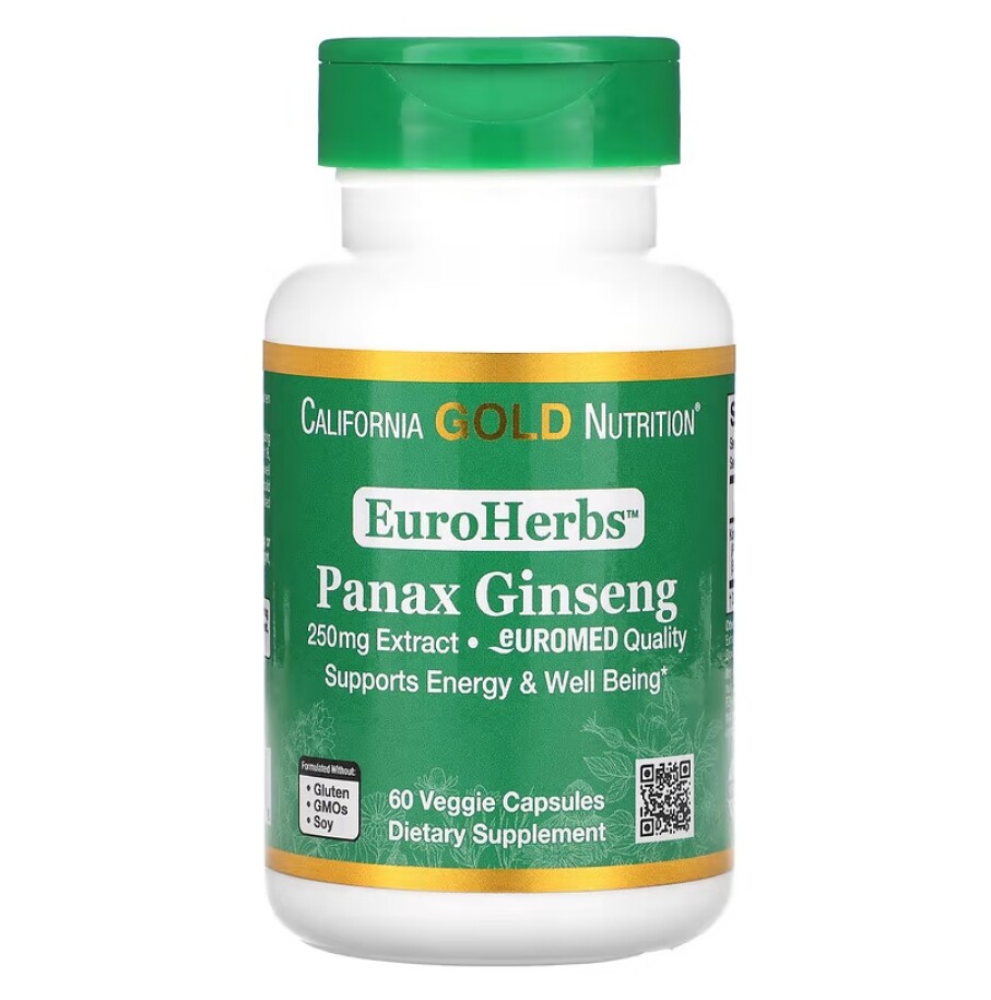 캘리포니아골드뉴트리션 인삼 유로허브 250mg 60베지캡슐