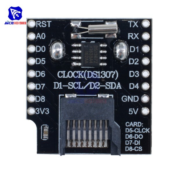 Diymore WeMos D1 미니 와이파이 보드 카드 슬롯 데이터 로거 쉴드 RTC DS1307 실시간 시계 모듈 아두이노
