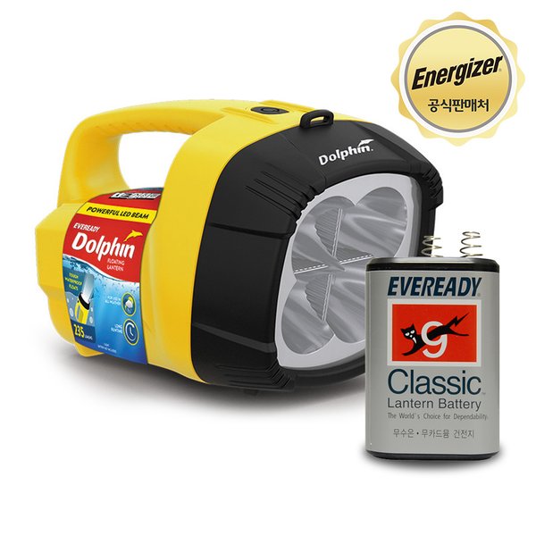 [에너자이저홀딩스]에너자이저 건전지포함 에버레디 돌핀 LED 랜턴 + 망간6V 1입(+3700원)