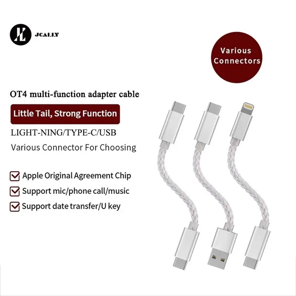 JCALLY OTG 다기능 어댑터 케이블 라이트닝 TPYE C USB 인터페이스 와이어 컨트롤 UP5 M3X UA2 ATOM LINK2