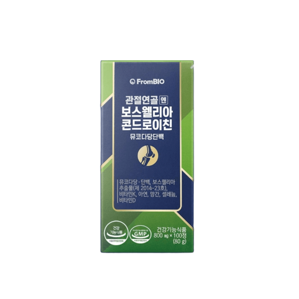 프롬바이오 관절연골엔 보스웰리아 콘드로이친 뮤코다당단백 800mg100정 6개 중년층영양제
