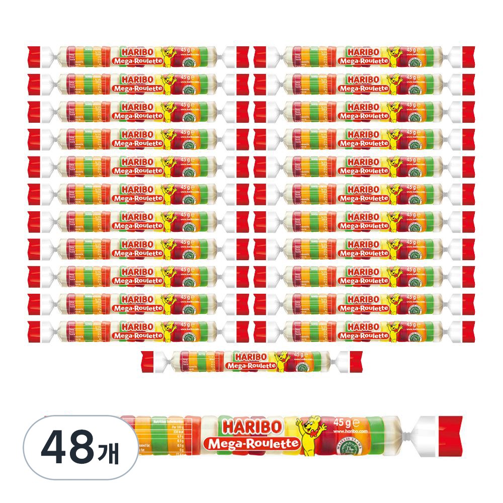 [오늘출발] 하리보 하리보 메가룰렛 당충전 주전부리 젤리 45g 48개