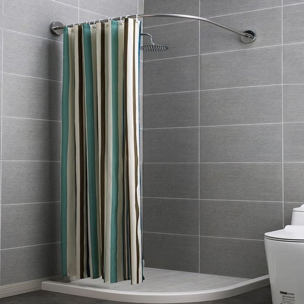 무타공 코너 샤워커튼봉 ㄱ자 욕실 화장실 커브 곡선봉 커튼봉 70-95cm N339