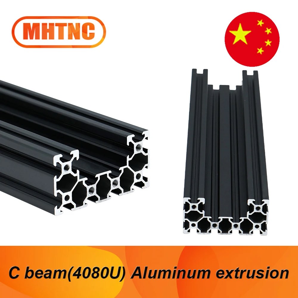 [오늘출발]CNC 라우터용 3D 프린터 C 빔 20 시리즈 4080U V 슬롯 알루미늄 압출 표준 한국 표준 표준 실버 블랙 300