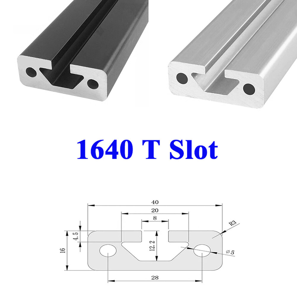 [오늘출발]1PC 1640 표준 한국 표준 표준 알루미늄 프로파일 압출 프레임 T 슬롯 CNC 3D 프린터 용 양극 된 선형 레일