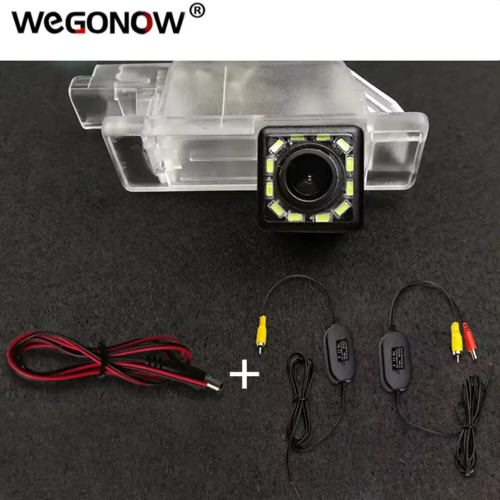 무선후방카메라 HD 무선 자동차 CCD 후면 카메라 Fisheye 4 8 12 led 동적 야간 푸조 301 408 508 2013 201