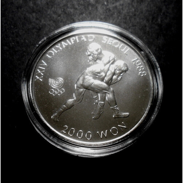 [오늘출발]한국은행 1988년 서울 올림픽 대회 기념주화 미사용(레슬링)