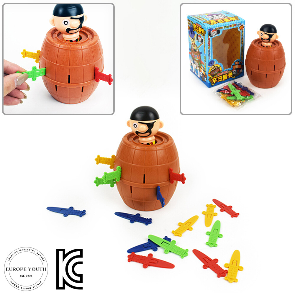 [오늘출발] 통에칼꽂는 복불복게임 커피내기 해적룰렛게임 진사람정하기 술자리게임 보드게임기 재미있는룰렛