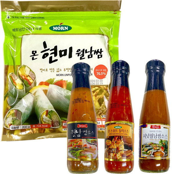 [엠앤에프][오늘출발] 몬 몬 현미 월남쌈소스 셋트 월남쌈 재료 라이스페이퍼