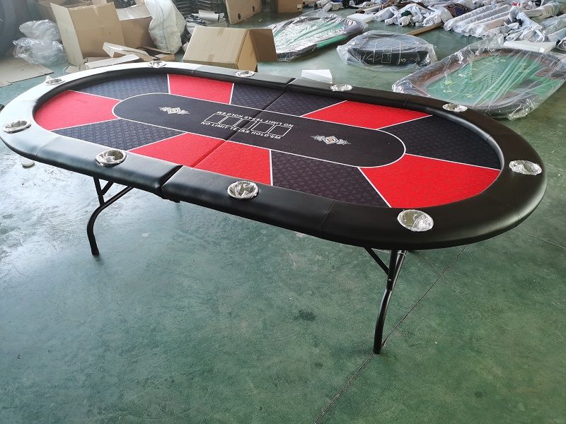 홀덤테이블 텍사스 홀덤 포커 테이블 칩 카드 룸 전용 접이식 테이블탑 M. 180x90cm 흑백(원형)