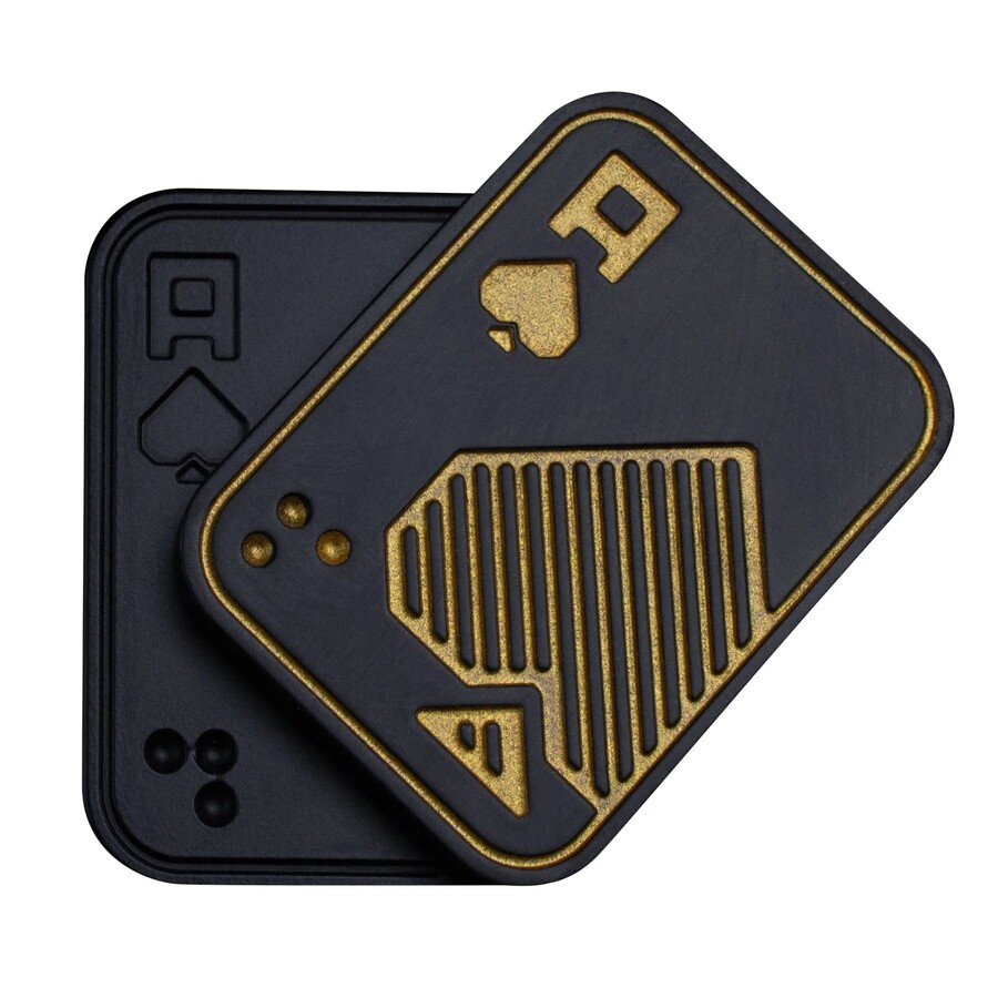 피젯슬라이더 성인 스페이드  메탈 금속 포커 자석 -블랙 골드 피젯 슬라이더