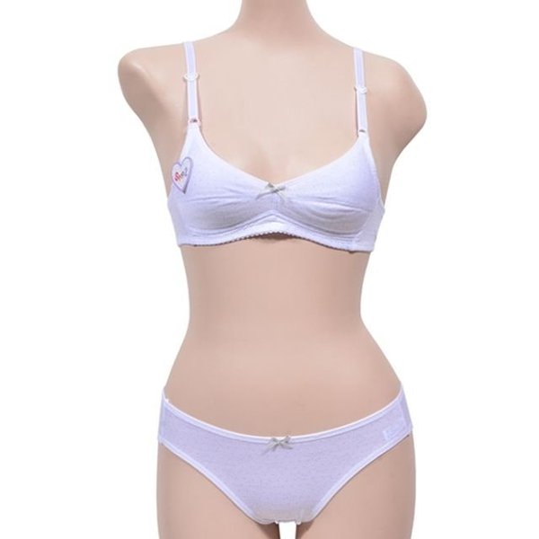 주니어 세트 샤통 입체설계 브라팬티 2단계 AA컵 도트 (WFH6XYU)