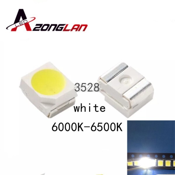 [오늘출발] SMD 2835 1210 LED 램프 비드 백색 3528 쿨 화이트 비즈 칩 DC3.0-3.4V 200 개 0.2W 21-25lm 무료