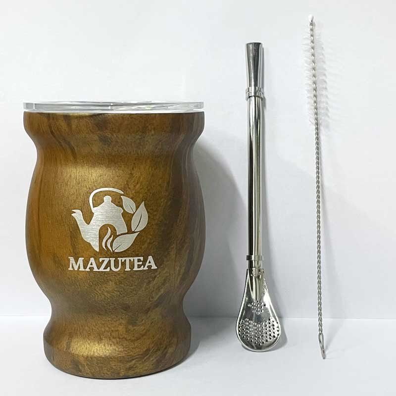 마테차 컵 빨대 세트 숟갈 브라질 마테 전용컵 마테찻잔 스테인리스 빨대솔