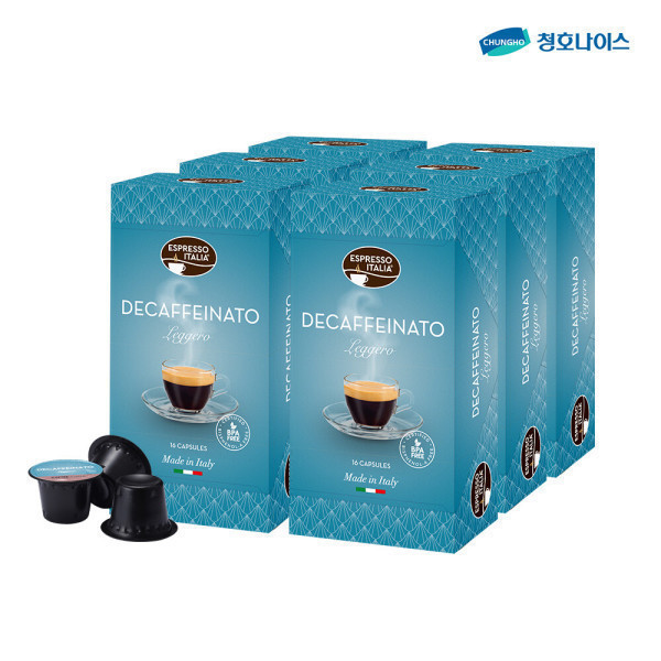 [오늘출발] 청호나이스 청호나이스 에스프레카페 커피 캡슐 캡슐커피 디카페이나토 6Box (96캡슐)_ 휘카페 정품인증