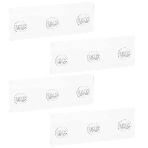 [오늘출발] 4Pcs Traceless 구멍 무료 후크 7x26 트리플 클립 스토리지 랙 방수 접착 스트립 강력한 스티커 샤워 선반
