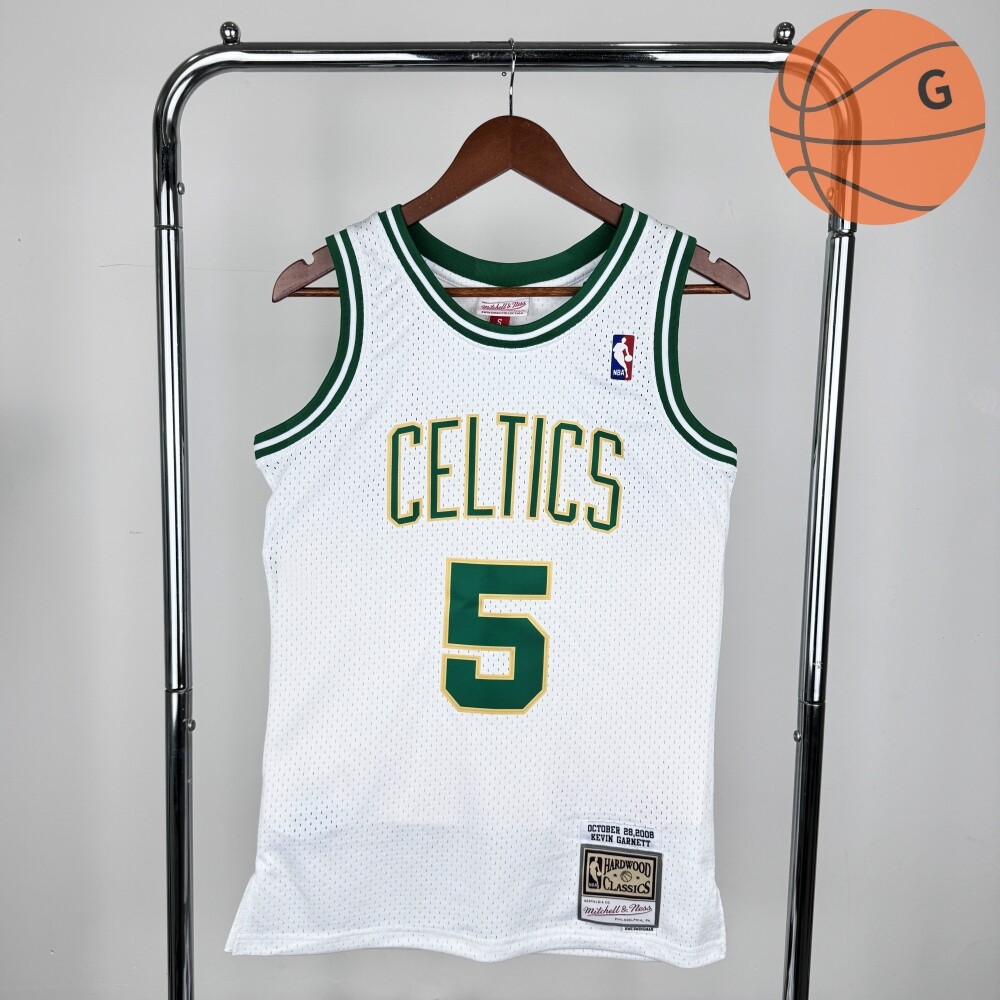 [오늘출발] [해외] 보스턴 셀틱스 하드우드 클래식 케빈 가넷 화이트 NBA 스윙맨 져지 농구 유니폼 농구복 2008