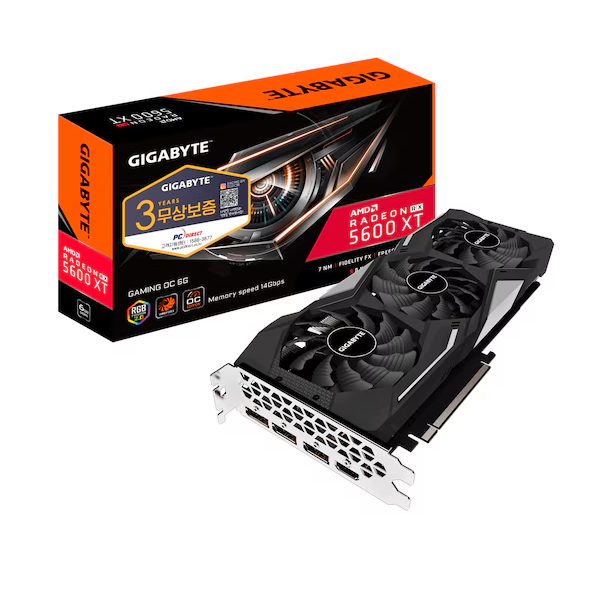 [오늘출발] GIGABYTE 라데온 RX 5600 XT GAMING OC D6 6GB 피씨디렉트 중고 리퍼(풀박스)